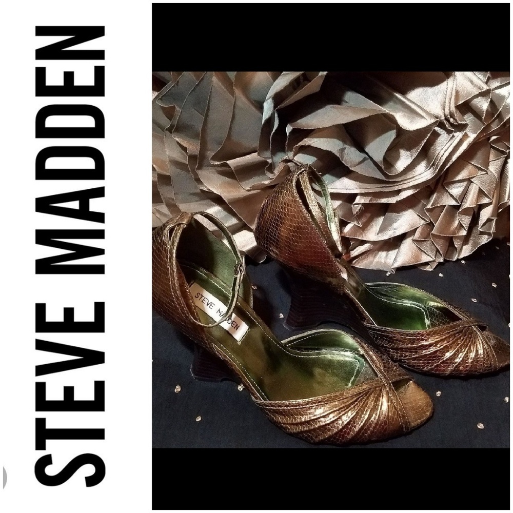 Steve Madden Metallic Heels With Peep toe Sz 8